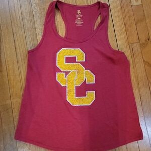 Women's Crimson Tank Top with Gold Logo
